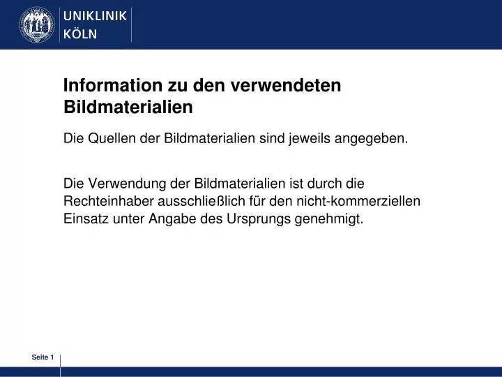 information zu den verwendeten bildmaterialien