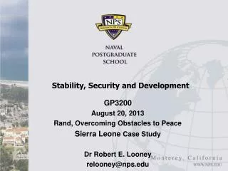 Stability, Security and Development