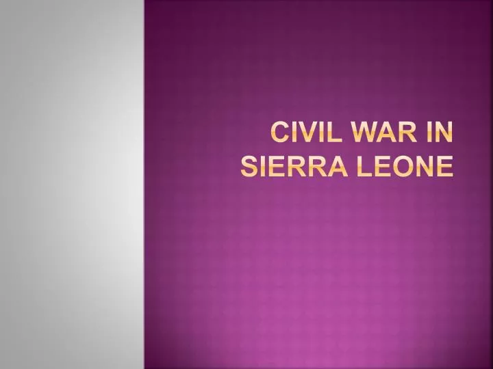 civil war in sierra leone