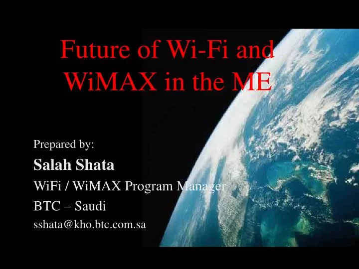 future of wi fi and wimax in the me