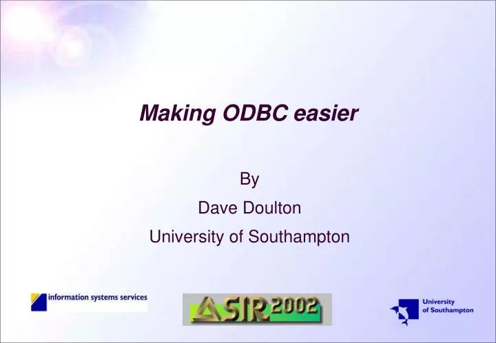 making odbc easier