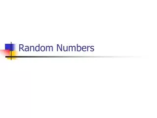 Random Numbers