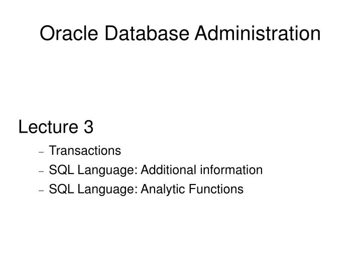 oracle database administration