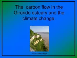 The carbon flow in the Gironde estuary and the climate change.