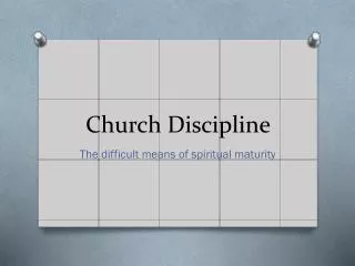 Church Discipline