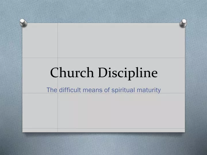 church discipline