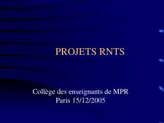 projets rnts
