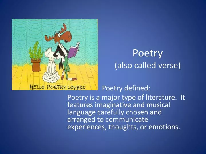 poetry also called verse