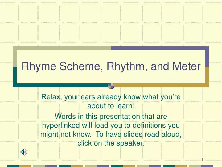 rhyme scheme rhythm and meter