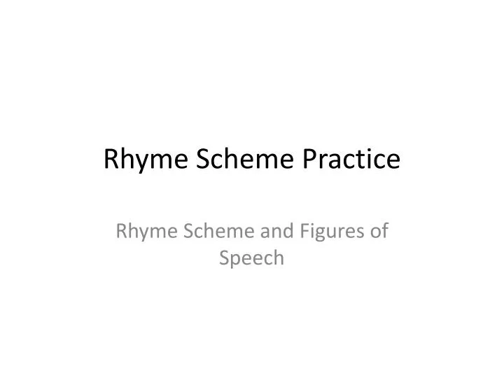 rhyme scheme practice
