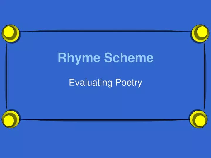 rhyme scheme