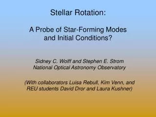 Stellar Rotation: A Probe of Star-Forming Modes and Initial Conditions?
