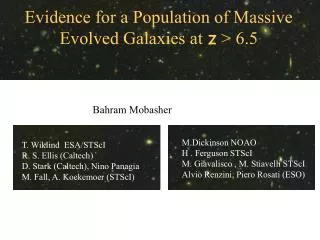 Evidence for a Population of Massive Evolved Galaxies at z &gt; 6.5