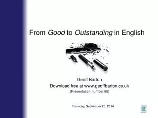 From Good to Outstanding in English