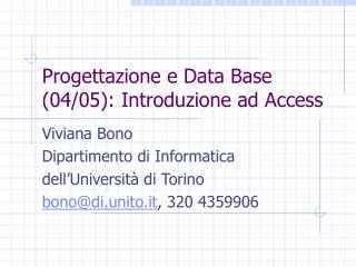 progettazione e data base 04 05 introduzione ad access