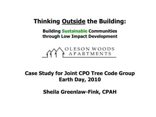Thinking Outside the Building: Building Sustainable Communities