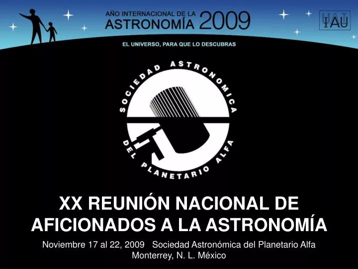 xx reuni n nacional de aficionados a la astronom a