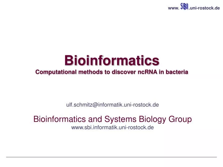 bioinformatics computational methods to discover ncrna in bacteria
