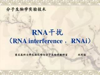 rna rna interference rnai