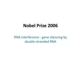 nobel prize 2006