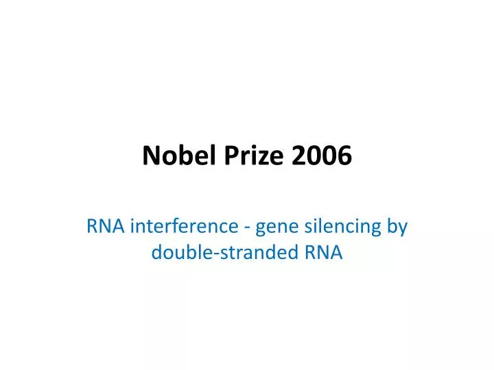 nobel prize 2006