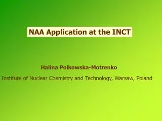 NAA Application at the INCT