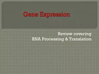 Gene Expression