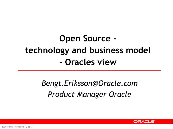 open source technology and business model oracles view
