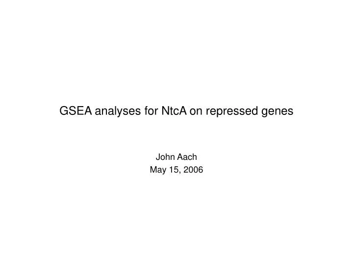 gsea analyses for ntca on repressed genes