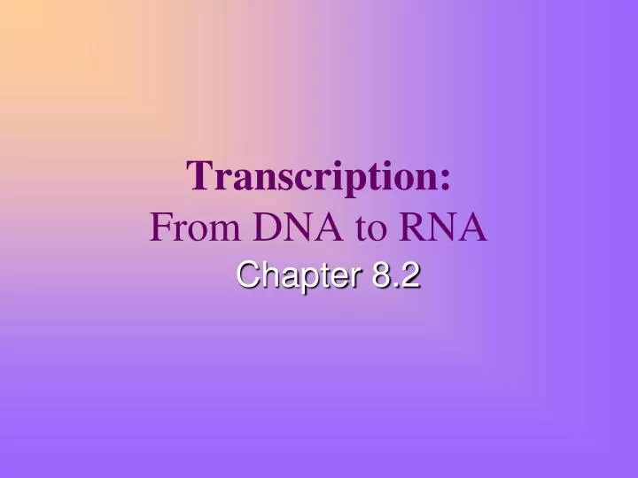 transcription from dna to rna
