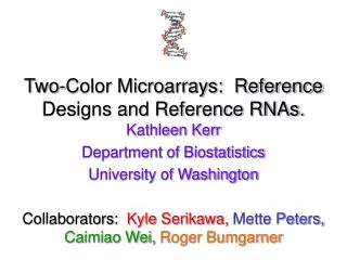 Two-Color Microarrays: Reference Designs and Reference RNAs.