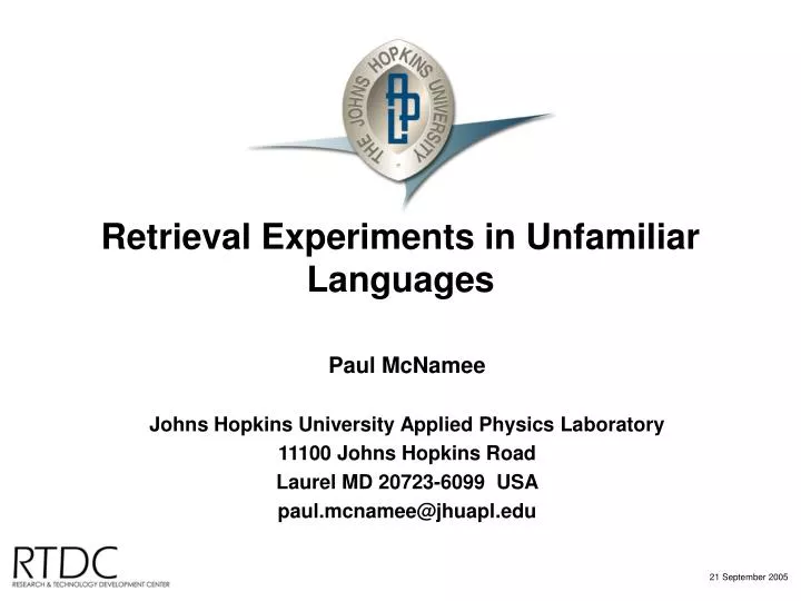 retrieval experiments in unfamiliar languages