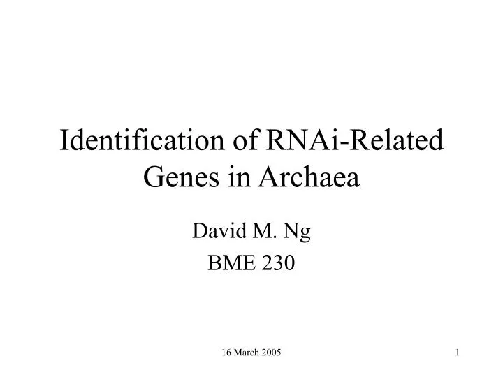 identification of rnai related genes in archaea