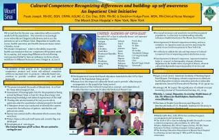 Cultural Competence Recognizing differences and building- up self awareness