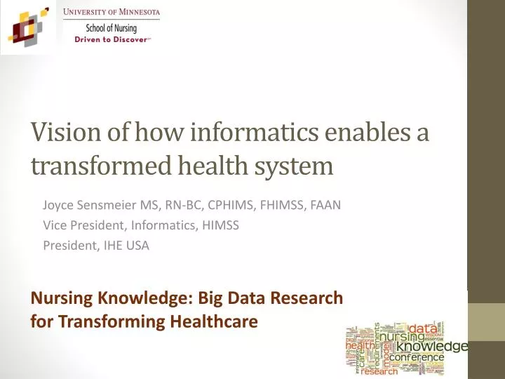 vision of how informatics enables a transformed health system