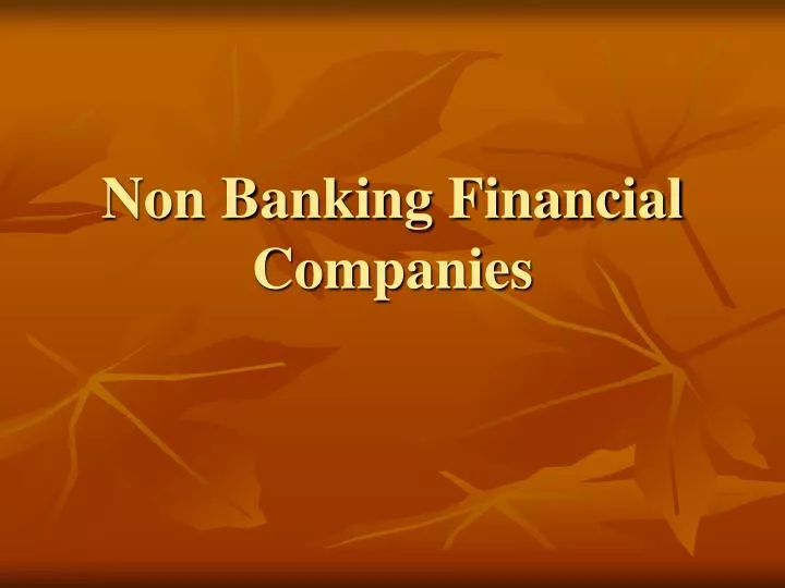 non banking financial companies