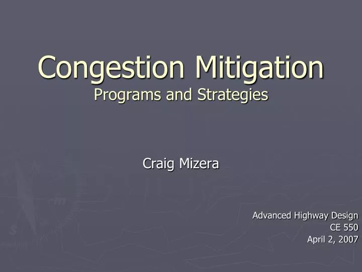 congestion mitigation programs and strategies