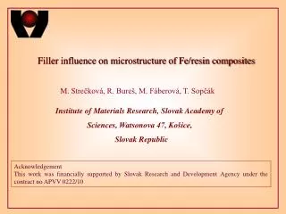 Filler influence on microstructure of Fe/resin composites