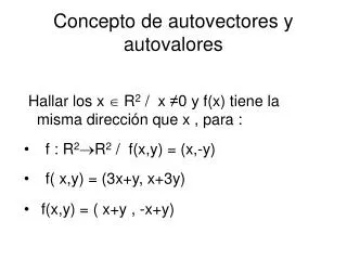 concepto de autovectores y autovalores