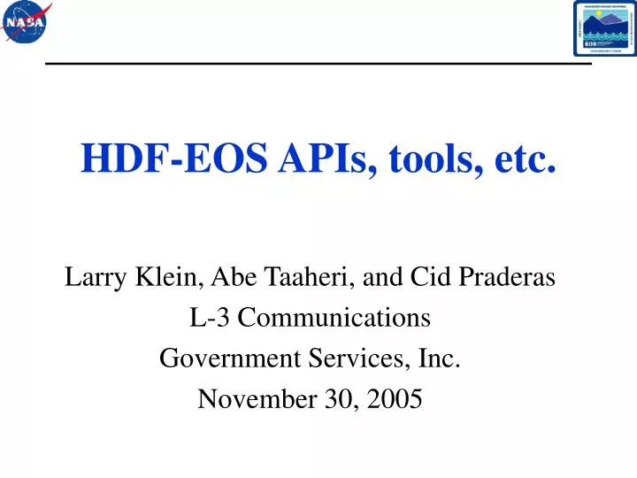 hdf eos apis tools etc