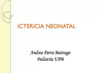 ictericia neonatal
