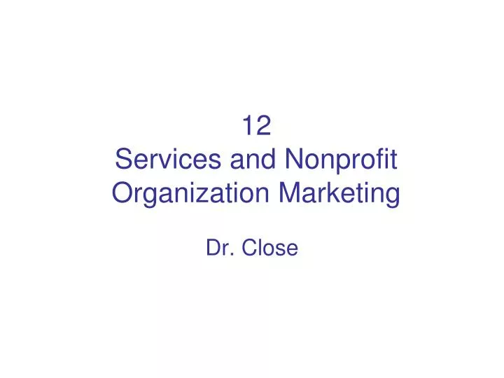 12 services and nonprofit organization marketing