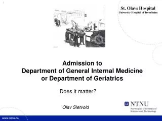 Admission to Department of General Internal Medicine or Department of Geriatrics