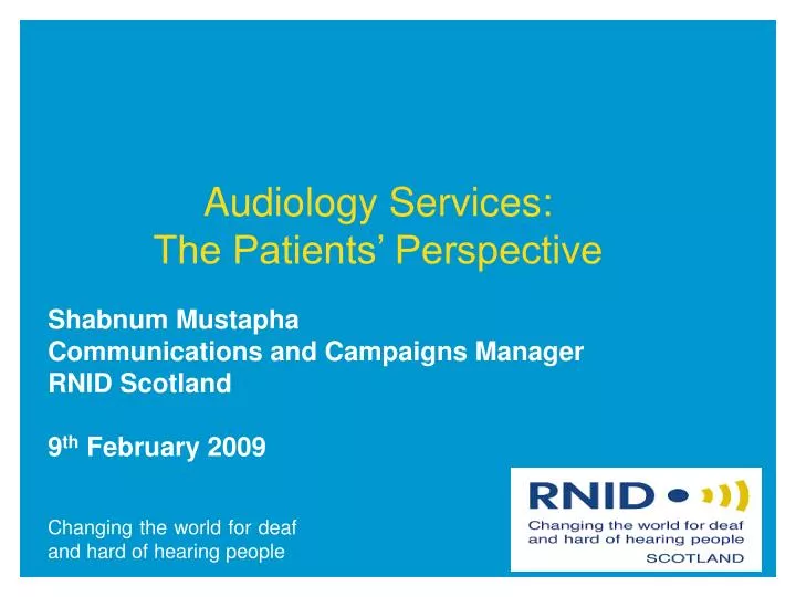 audiology services the patients perspective