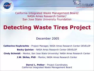 Catherine Huybrechts - Project Manager, NASA Ames Research Center DEVELOP