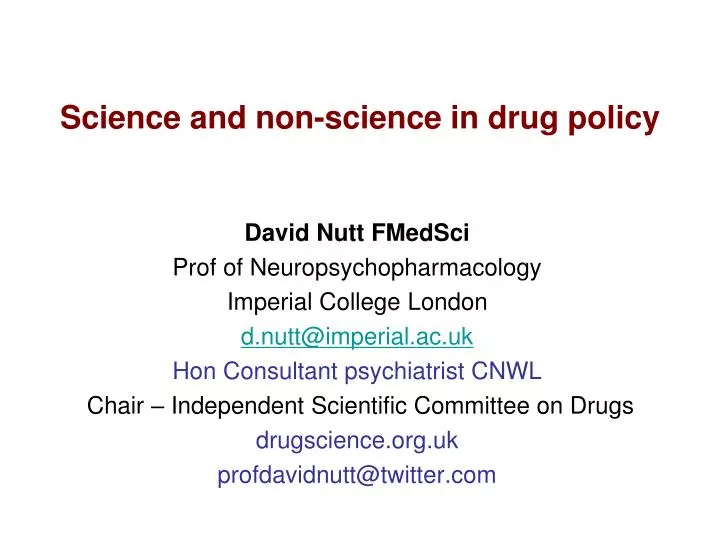 science and non science in drug policy