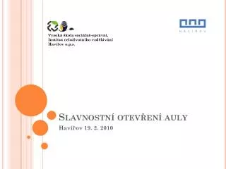 slavnostn otev en auly