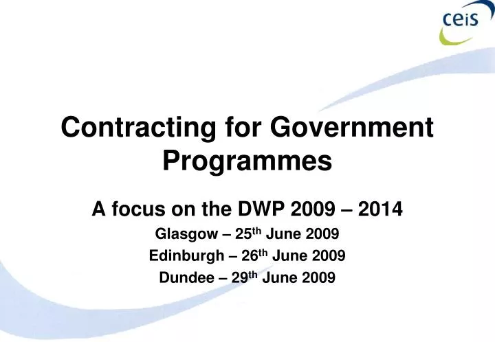 contracting for government programmes