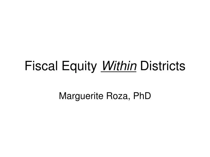 fiscal equity within districts