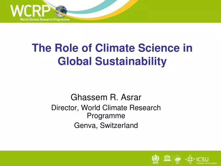 the role of climate science in global sustainability
